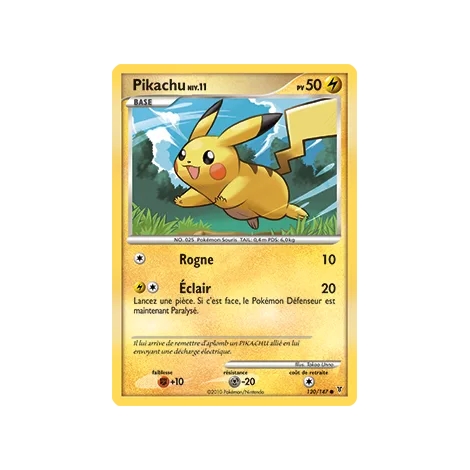 Découvrez Pikachu, carte Commune (Brillante) de la série Platine Vainqueurs Suprêmes