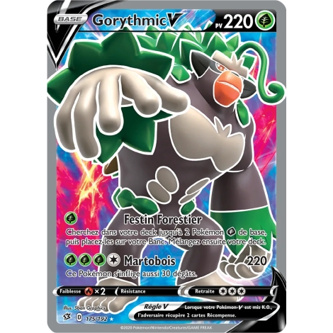 Gorythmic 175/192 : Joyau Ultra rare de l'extension Pokémon Épée et Bouclier Clash des Rebelles