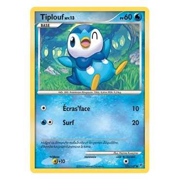 Tiplouf 121/147 : Joyau Commune (Brillante) de l'extension Pokémon Platine Vainqueurs Suprêmes