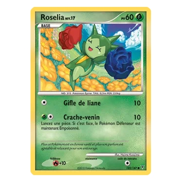 Carte Roselia - Commune (Brillante) de Pokémon Platine Vainqueurs Suprêmes 123/147