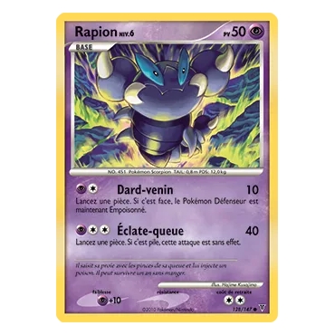 Carte Rapion - Commune (Brillante) de Pokémon Platine Vainqueurs Suprêmes 128/147
