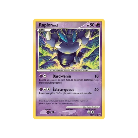 Carte Rapion - Commune (Brillante) de Pokémon Platine Vainqueurs Suprêmes 128/147