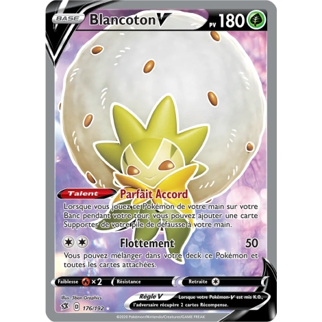 Carte Blancoton - Ultra rare de Pokémon Épée et Bouclier Clash des Rebelles 176/192