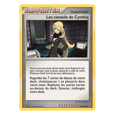 Carte Les conseils de Cynthia - Peu commune (Brillante) de Pokémon Platine Vainqueurs Suprêmes 136/147