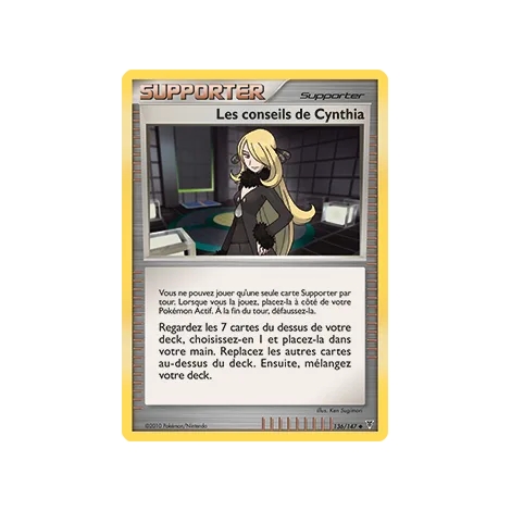 Carte Les conseils de Cynthia - Peu commune (Brillante) de Pokémon Platine Vainqueurs Suprêmes 136/147