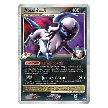 Carte Absol  NIV.X - Holographique rare NIV.X de Pokémon Platine Vainqueurs Suprêmes 141/147