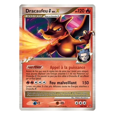 Découvrez Dracaufeu  NIV.X, carte Holographique rare NIV.X de la série Platine Vainqueurs Suprêmes