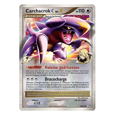 Découvrez Carchacrok  NIV.X, carte Holographique rare NIV.X de la série Platine Vainqueurs Suprêmes