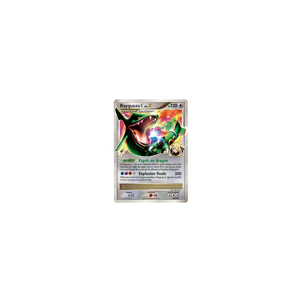 Découvrez Rayquaza  NIV.X, carte Holographique rare NIV.X de la série Platine Vainqueurs Suprêmes