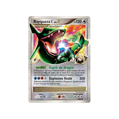 Découvrez Rayquaza  NIV.X, carte Holographique rare NIV.X de la série Platine Vainqueurs Suprêmes