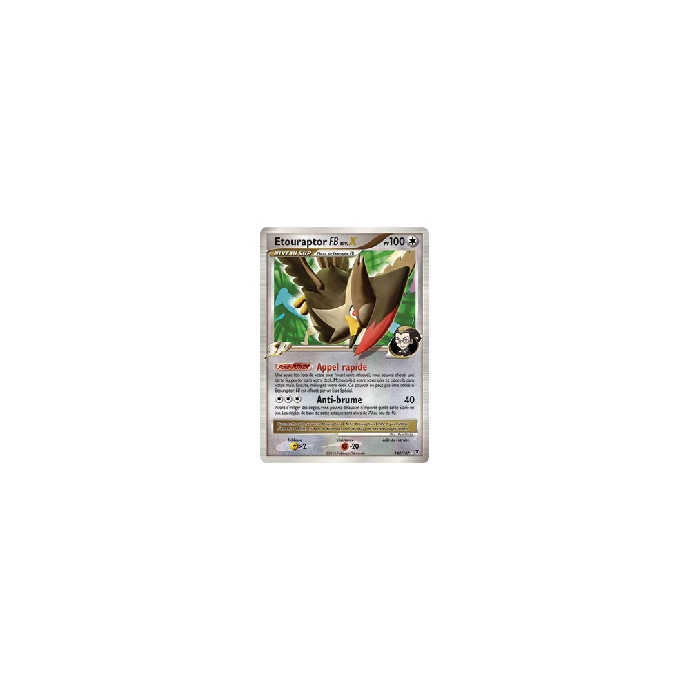 Carte Etouraptor  NIV.X - Holographique rare NIV.X de Pokémon Platine Vainqueurs Suprêmes 147/147