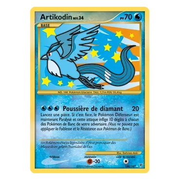 Découvrez Artikodin, carte Holographique rare de la série Platine Vainqueurs Suprêmes