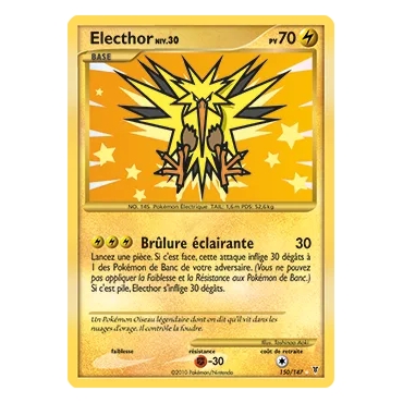 Electhor 150/147 : Joyau Holographique rare de l'extension Pokémon Platine Vainqueurs Suprêmes