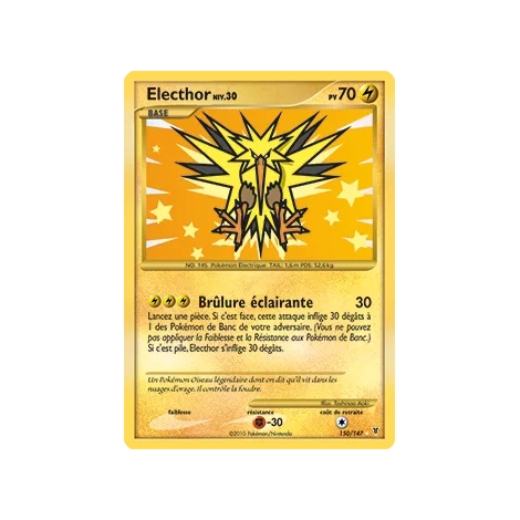 Electhor 150/147 : Joyau Holographique rare de l'extension Pokémon Platine Vainqueurs Suprêmes