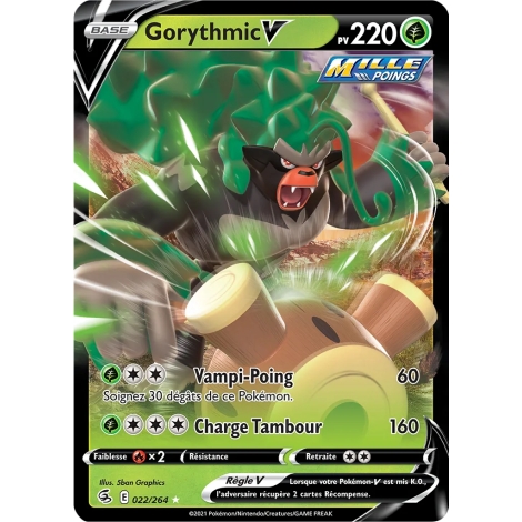 Carte Gorythmic - Holographique rare V de Pokémon Poing de Fusion 022/264