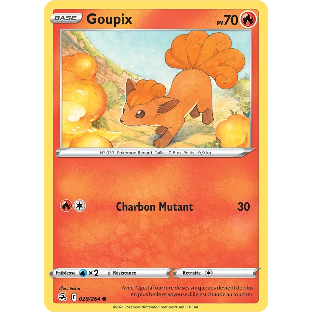 Goupix 028/264 Brillante de l'extension Pokémon Poing de Fusion