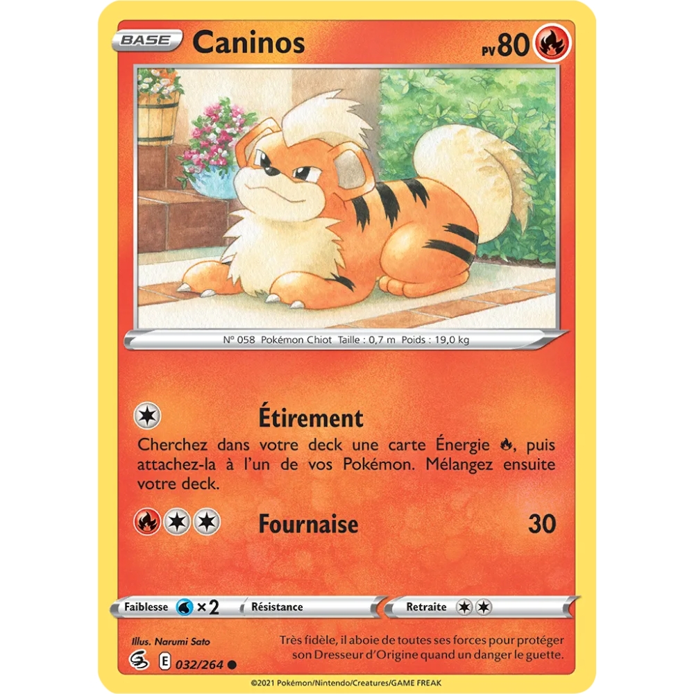 Carte Caninos - Commune (Brillante) de Pokémon Poing de Fusion 032/264