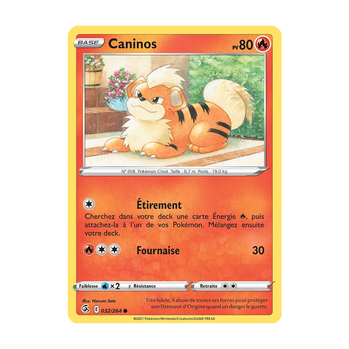 Carte Caninos - Commune (Brillante) de Pokémon Poing de Fusion 032/264