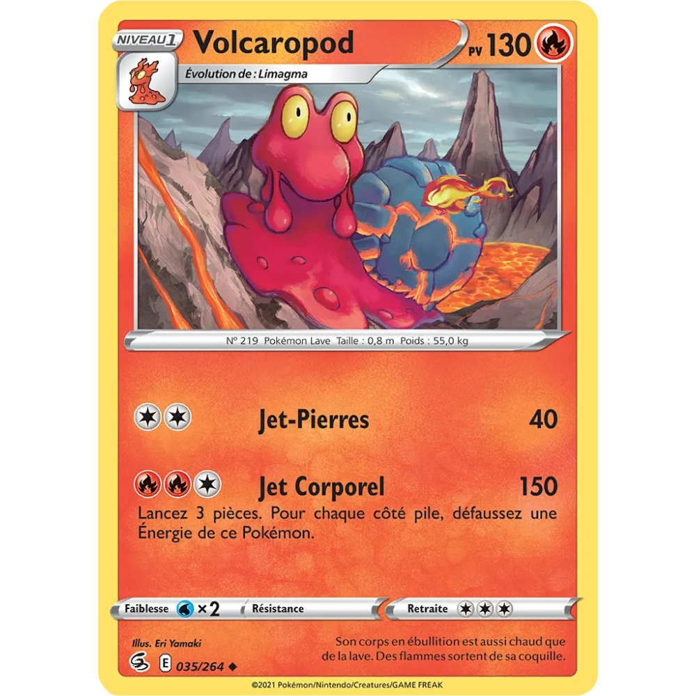 Volcaropod 035/264 : Joyau Peu commune (Brillante) de l'extension Pokémon Poing de Fusion