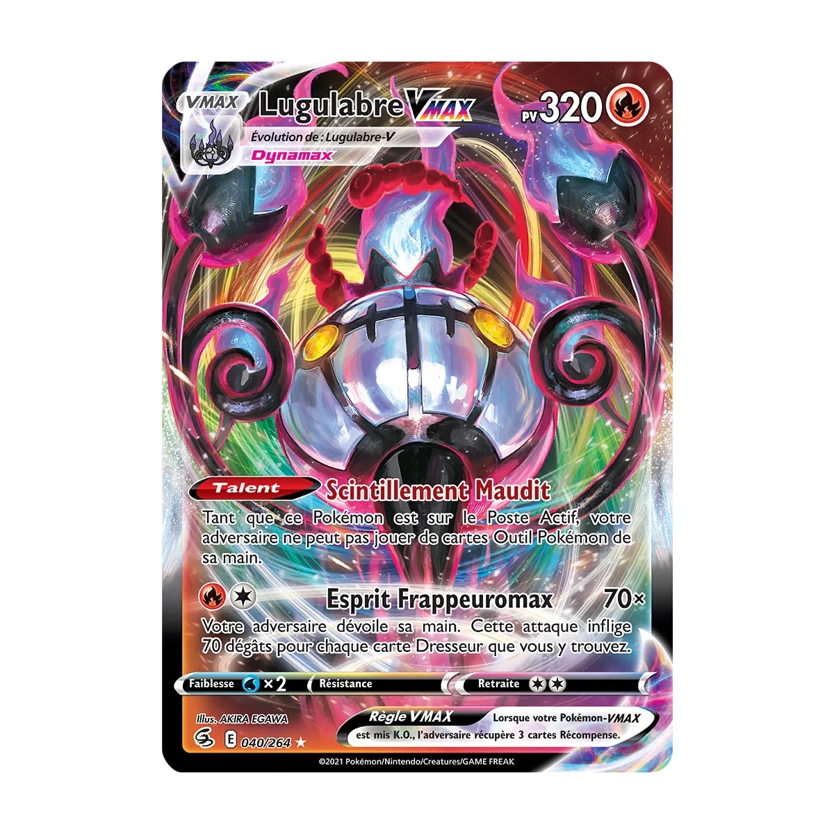 Lugulabre 040/264 : Joyau Holographique rare VMAX de l'extension Pokémon Poing de Fusion