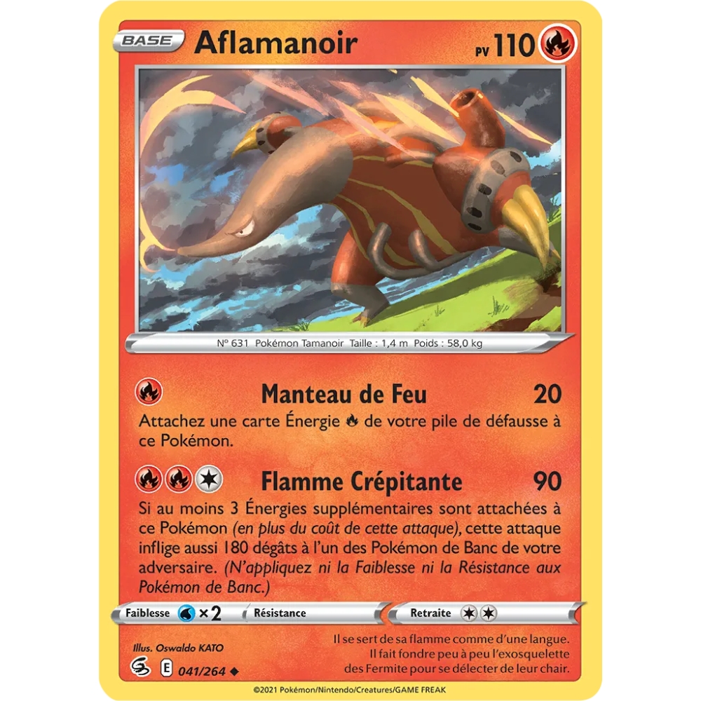 Aflamanoir Peu commune Brillante de Pokémon Poing de Fusion 041/264