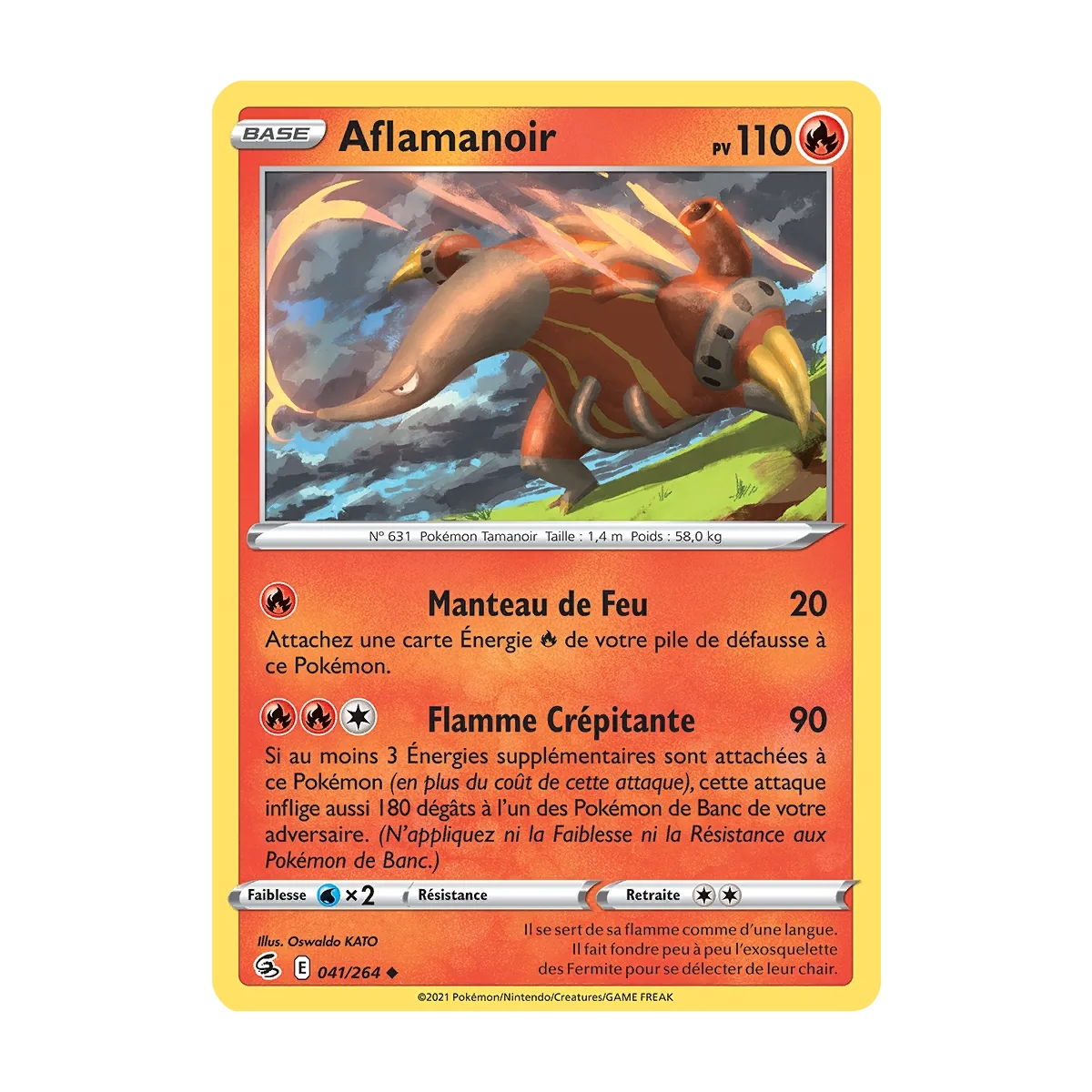 Aflamanoir Peu commune Brillante de Pokémon Poing de Fusion 041/264