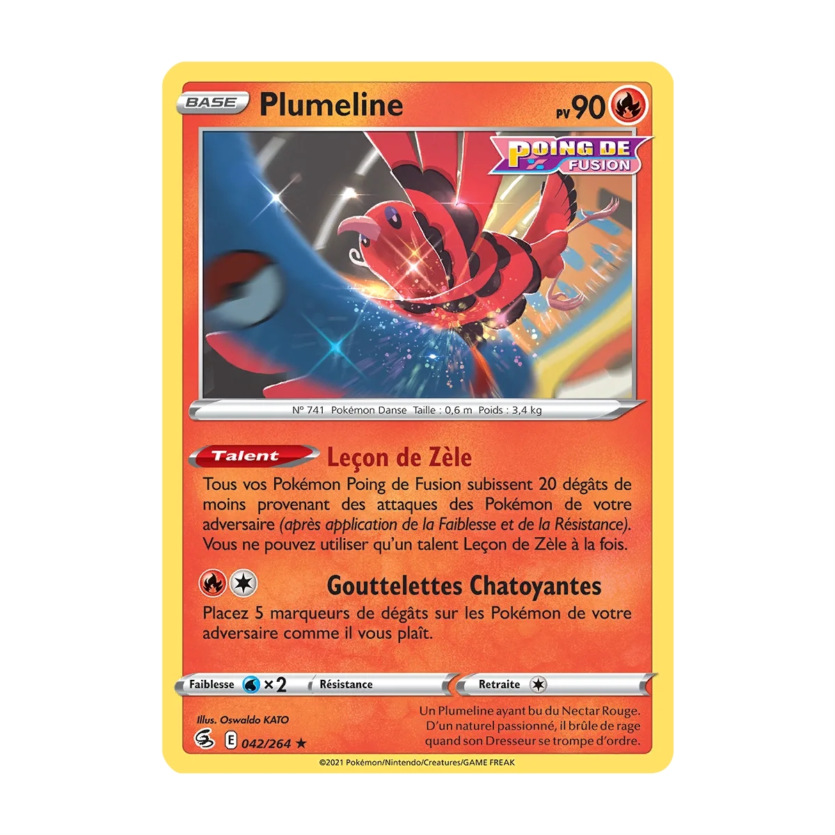 Plumeline 042/264 : Joyau Rare (Brillante) de l'extension Pokémon Poing de Fusion