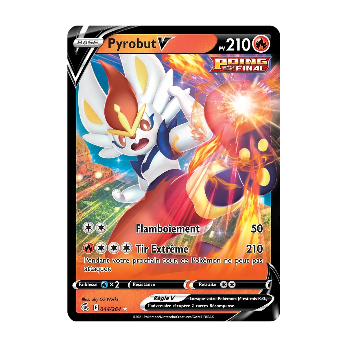 Pyrobut 044/264 : Joyau Holographique rare V de l'extension Pokémon Poing de Fusion