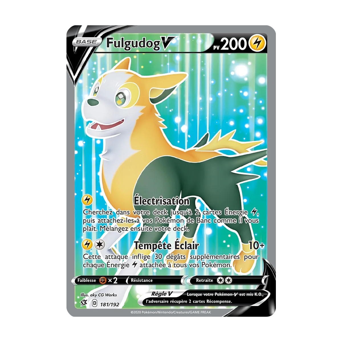 Fulgudog 181/192 : Joyau Ultra rare de l'extension Pokémon Épée et Bouclier Clash des Rebelles