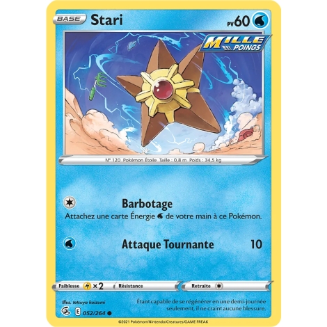 Stari 052/264 Brillante de l'extension Pokémon Poing de Fusion