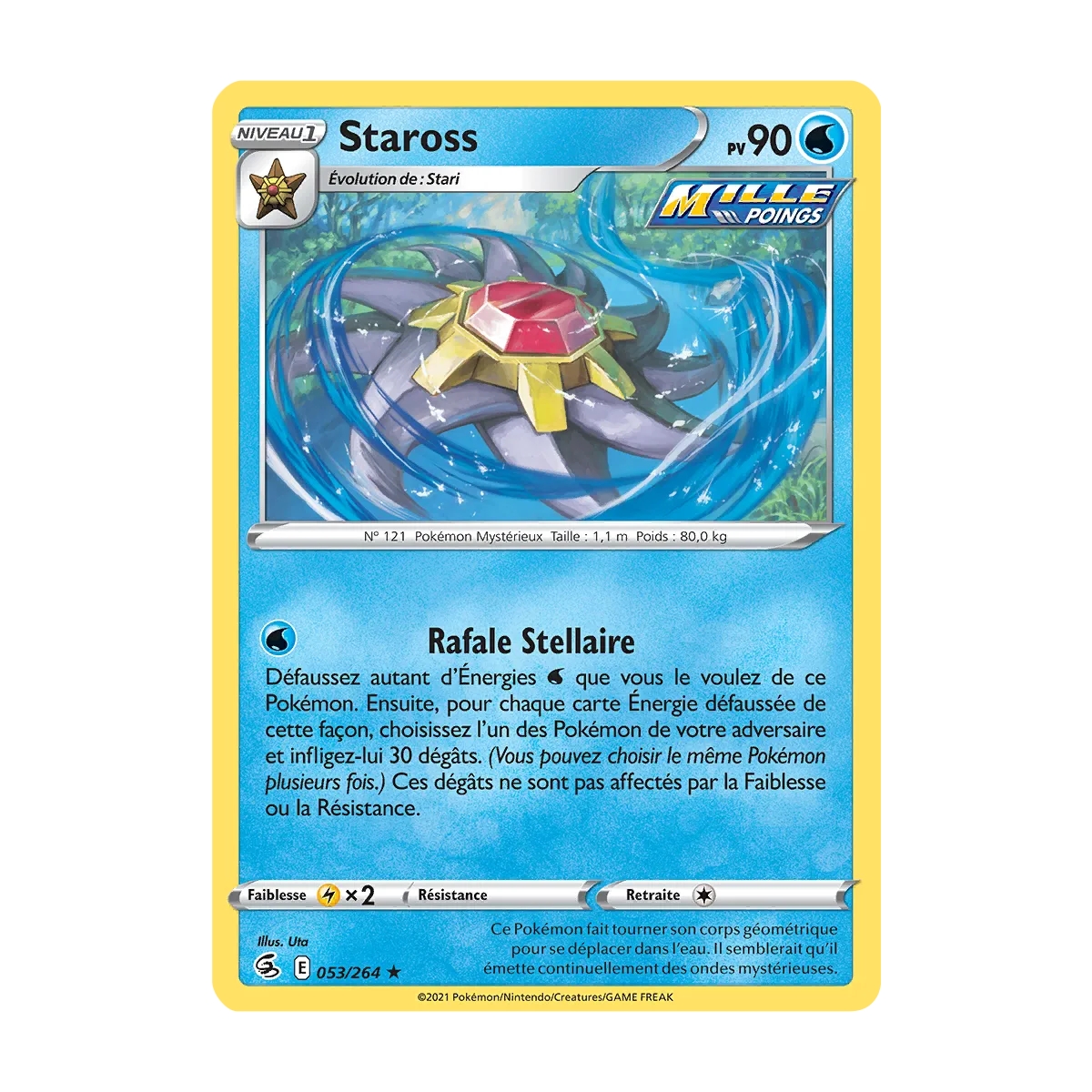 Carte Staross - Holographique rare de Pokémon Poing de Fusion 053/264