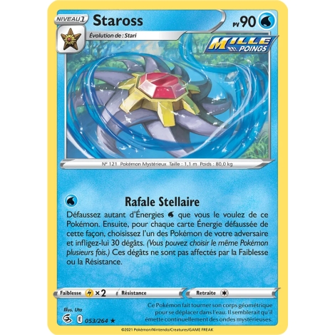 Carte Staross - Holographique rare de Pokémon Poing de Fusion 053/264