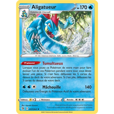 Aligatueur - Holographique rare de Pokémon Poing de Fusion 057/264