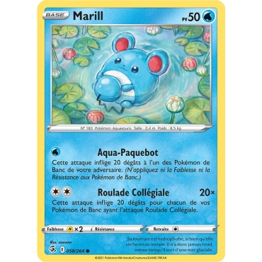 Marill N°058/264 Brillante de la série Poing de Fusion