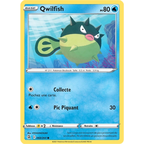 Qwilfish N°060/264 Brillante de la série Poing de Fusion