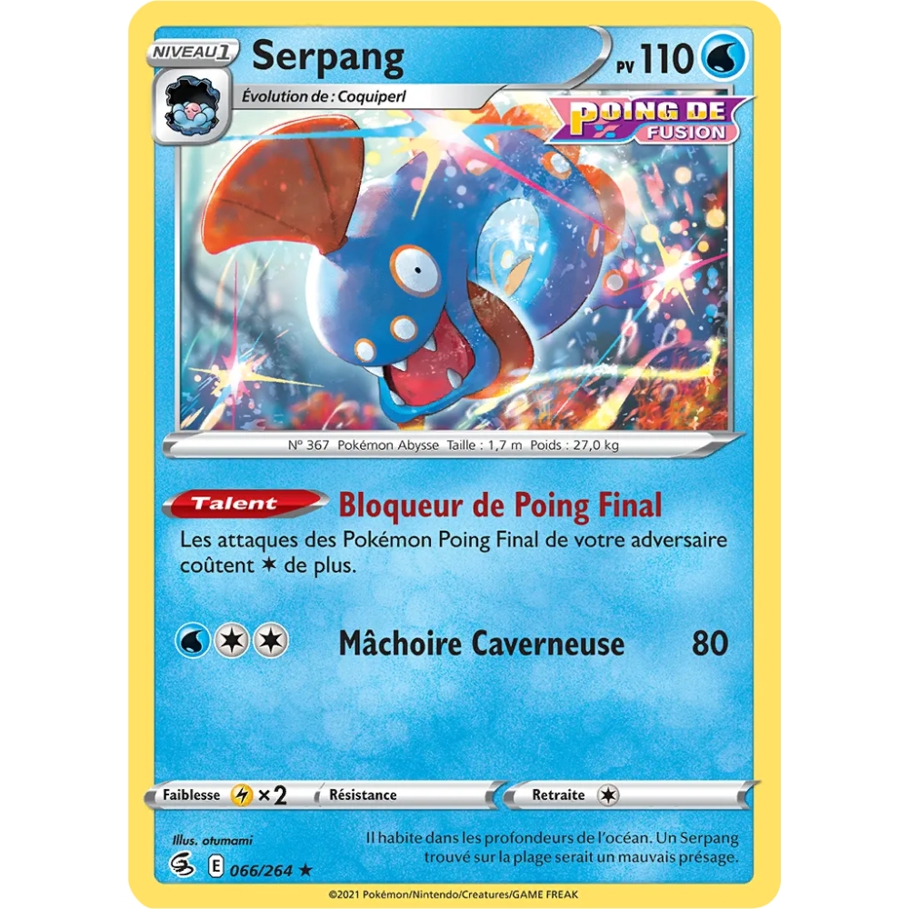 Serpang 066/264 : Joyau Rare (Brillante) de l'extension Pokémon Poing de Fusion