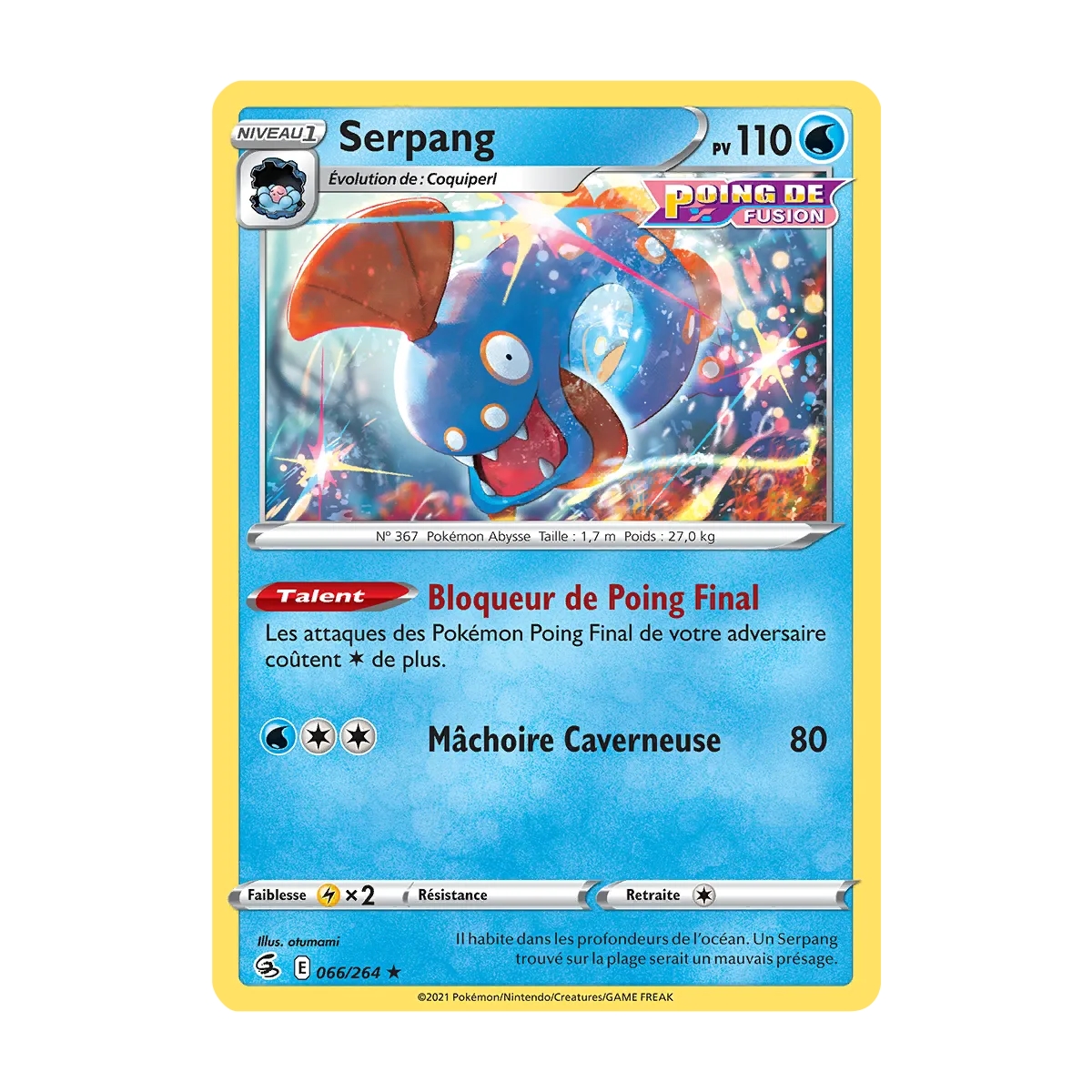 Serpang 066/264 : Joyau Rare (Brillante) de l'extension Pokémon Poing de Fusion