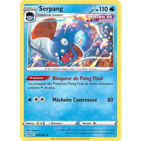 Serpang 066/264 : Joyau Rare (Brillante) de l'extension Pokémon Poing de Fusion