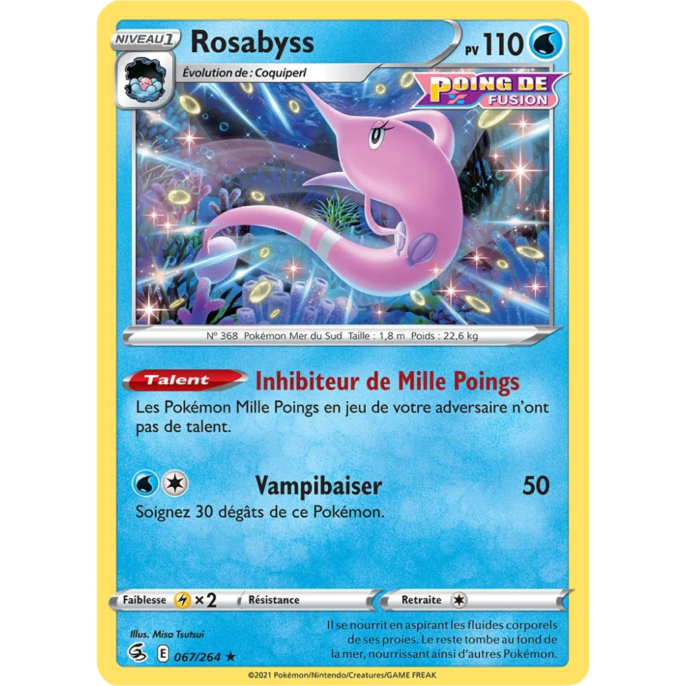 Rosabyss 067/264 : Joyau Rare (Brillante) de l'extension Pokémon Poing de Fusion