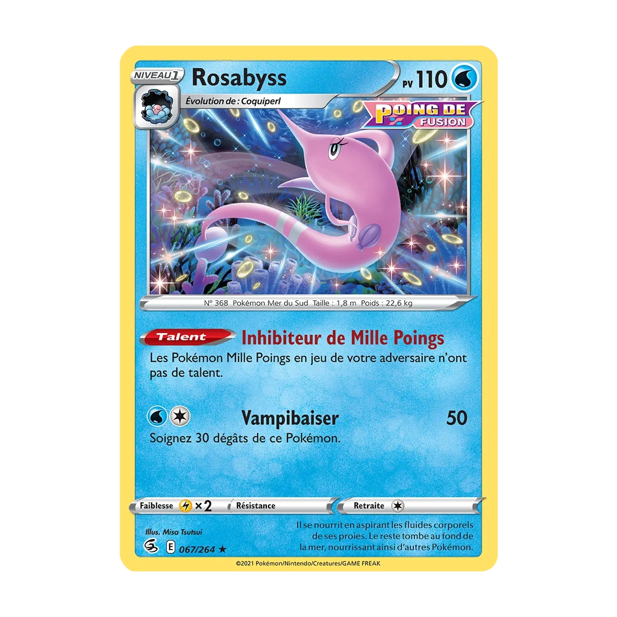 Rosabyss 067/264 : Joyau Rare (Brillante) de l'extension Pokémon Poing de Fusion