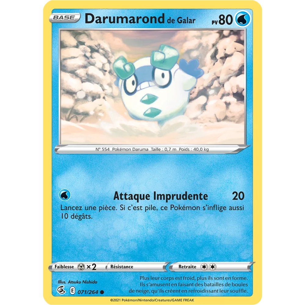 Darumarond de Galar 071/264 Brillante  Pokémon Poing de Fusion