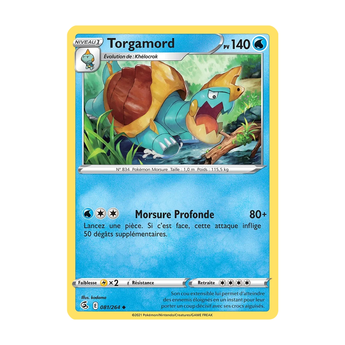 Torgamord  Peu commune (Brillante) de Pokémon Poing de Fusion 081/264