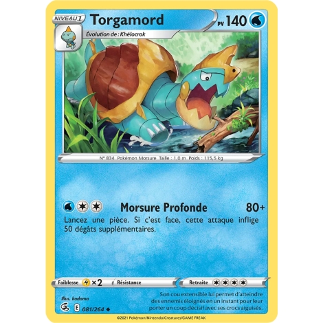 Torgamord  Peu commune (Brillante) de Pokémon Poing de Fusion 081/264