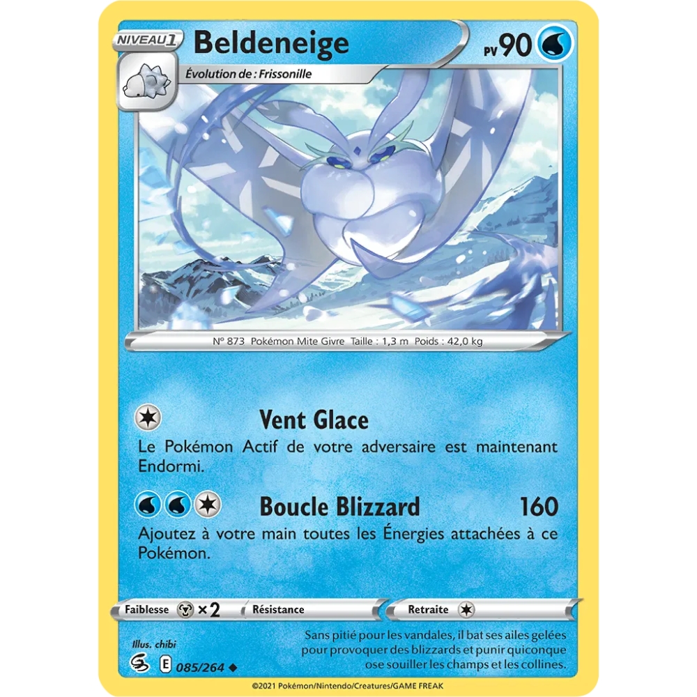 Carte Beldeneige - Peu commune (Brillante) de Pokémon Poing de Fusion 085/264