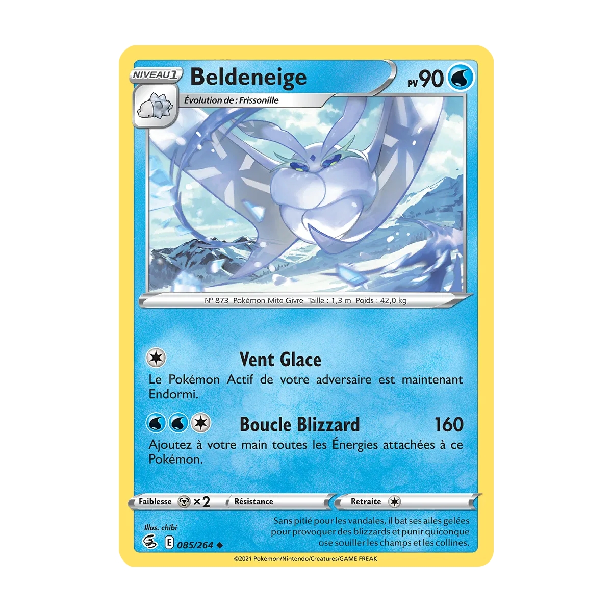 Carte Beldeneige - Peu commune (Brillante) de Pokémon Poing de Fusion 085/264