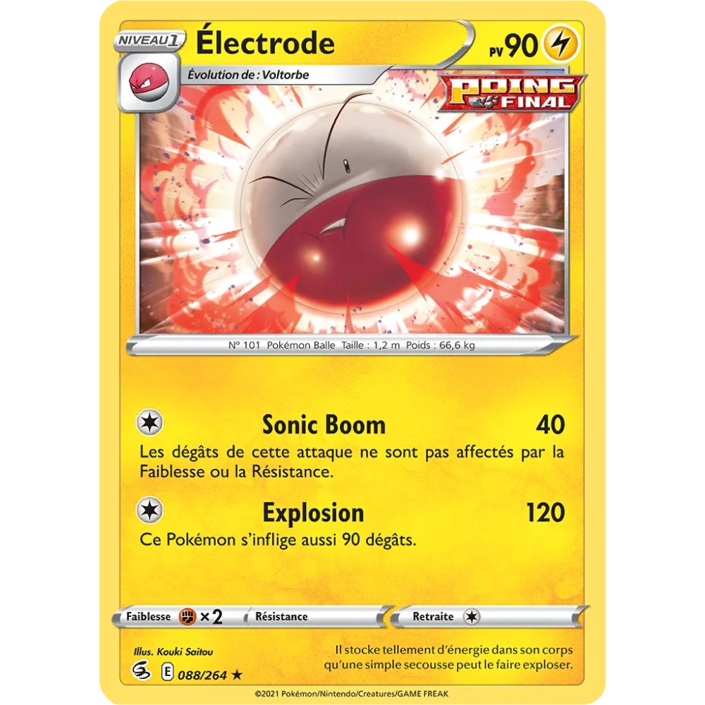 Carte Électrode - Rare (Brillante) de Pokémon Poing de Fusion 088/264