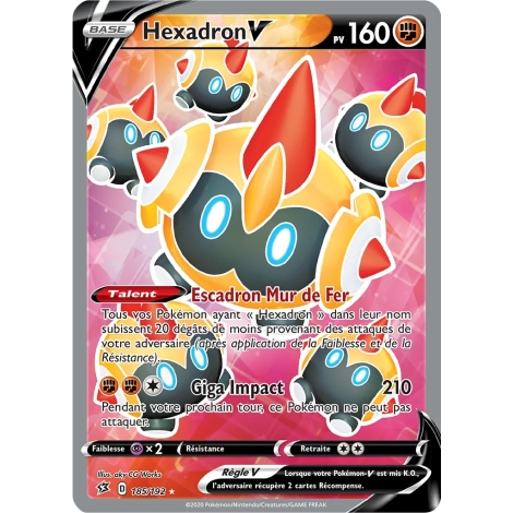 Hexadron 185/192 : Joyau Ultra rare de l'extension Pokémon Épée et Bouclier Clash des Rebelles