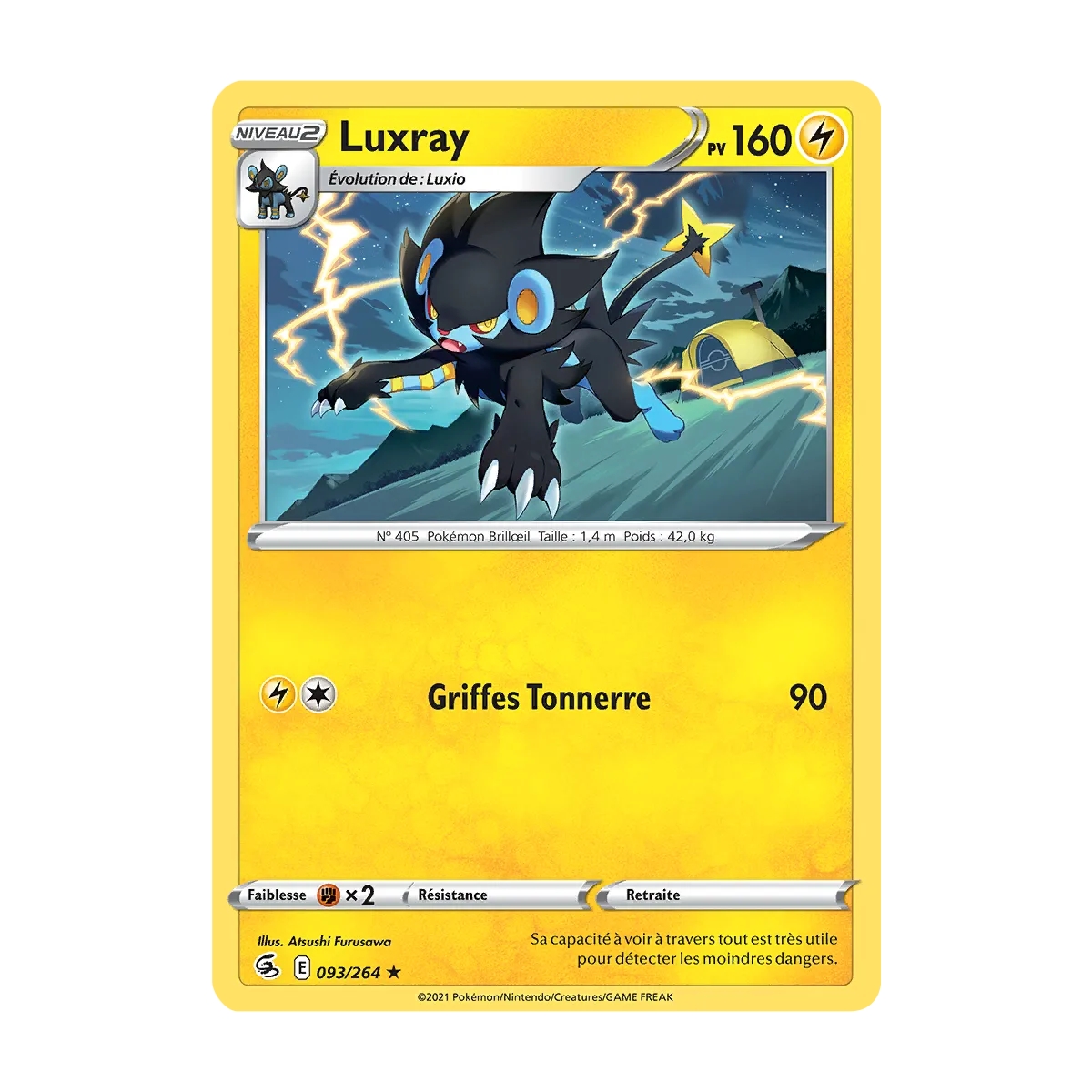 Découvrez Luxray, carte Rare (Brillante) de la série Poing de Fusion