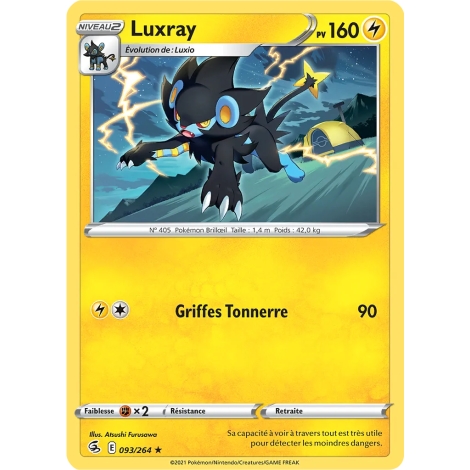 Découvrez Luxray, carte Rare (Brillante) de la série Poing de Fusion