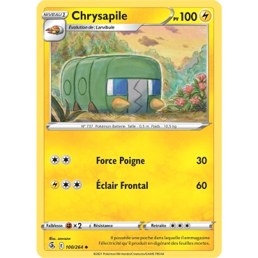 Chrysapile 100/264 : Joyau Peu commune (Brillante) de l'extension Pokémon Poing de Fusion